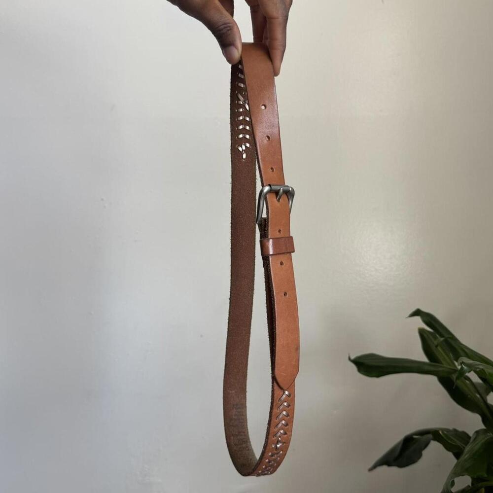 Vintage 2013 American Eagle Braided Whipstitch Leather‎ Belt size XS